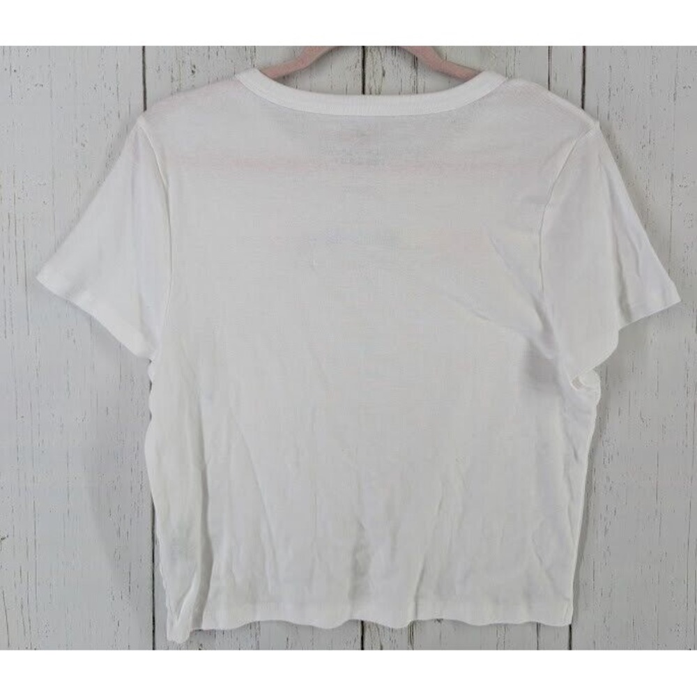 American Eagle Olivia Ponton Size Juniors XXL White Multicolor Graphic Top NWT - Picture 7 of 7